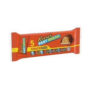 Reese's Fast Break Milk Chocolate, Peanut Butter & Nougat Snack Size Candy, 5 CT