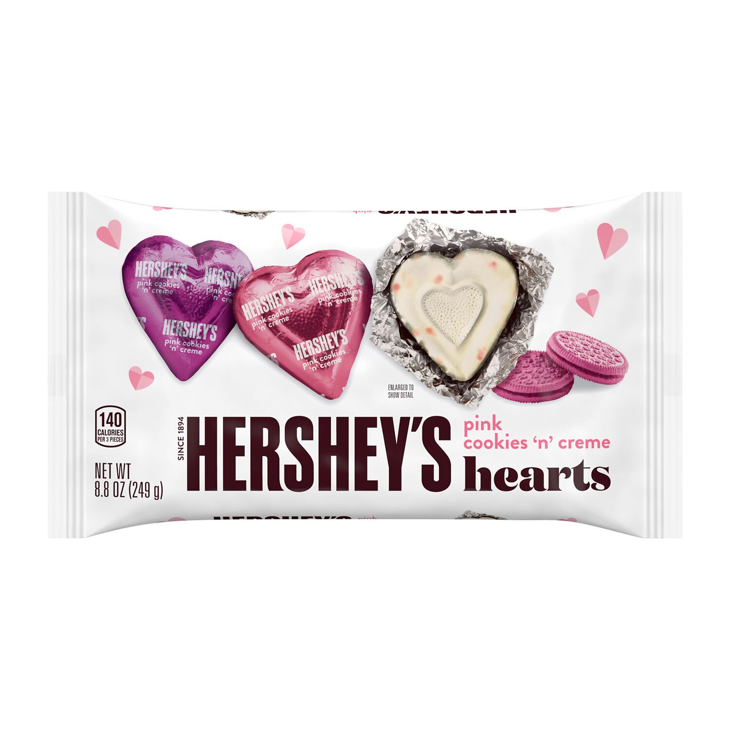 Hershey's Pink Cookie N' Creme Hearts Candy, Valentine's Day, 8.8 Oz , CVS