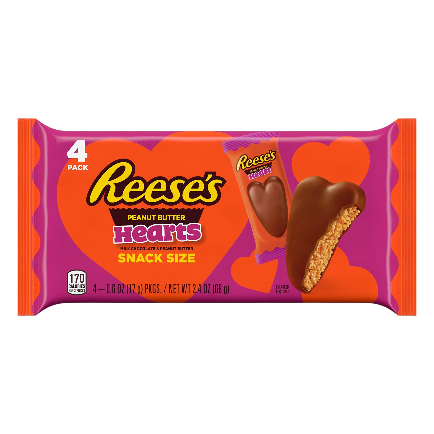 Reese's Milk Chocolate And Peanut Butter Snack Size Hearts, Valentine's Day Candy, 2.4 Oz , CVS