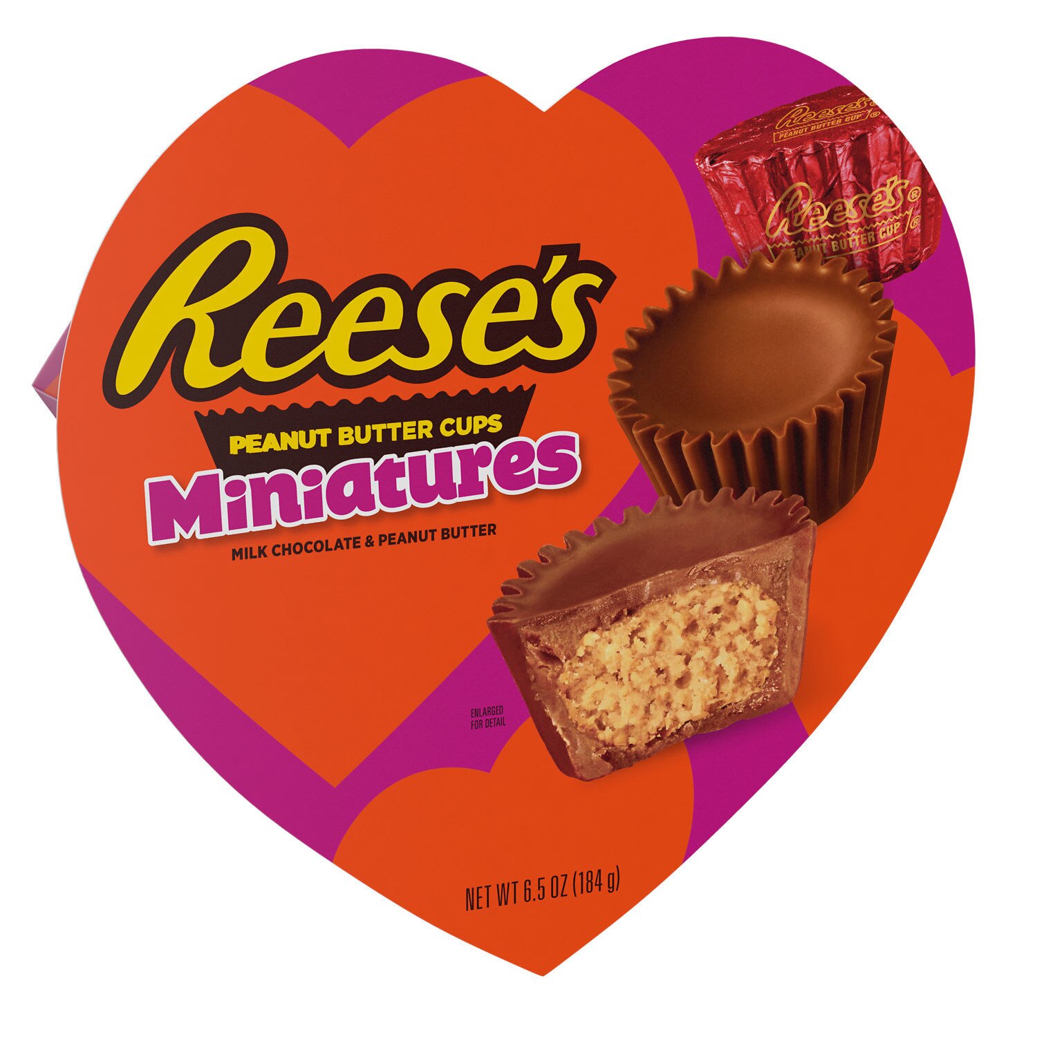 REESE'S Miniatures Milk Chocolate Peanut Butter Cups Candy, Valentine's Day Gift, 6.5 oz, Heart Box
