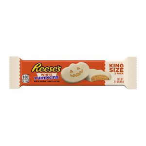 REESE'S White Creme Peanut Butter Pumpkins Halloween Candy, 2 CT