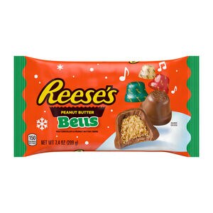 REESE'S Milk Chocolate Peanut Butter Creme Bells Candy, Christmas, 7.4 oz, Bag