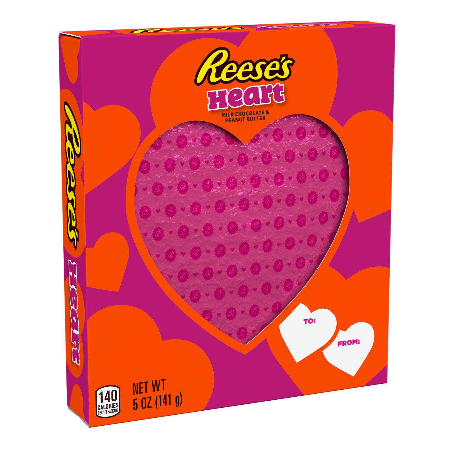REESE'S Milk Chocolate Peanut Butter Heart Candy, Valentine's Day, 5 oz, Gift Box