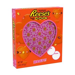 REESE'S Stuffed with PIECES Candy Milk Chocolate Peanut Butter Heart, 5 OZ