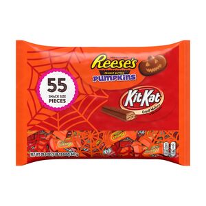 REESE'S and KIT KAT Milk Chocolate Assortment Snack Size Candy, 29.9 oz, Bulk Variety Bag (55 Pieces)
