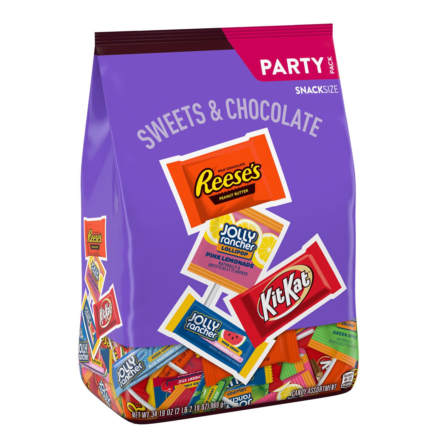 Jolly Rancher, Kit Kat And Reese's Assorted Flavored Snack Size, Candy Party Pack, 34.19 Oz , CVS