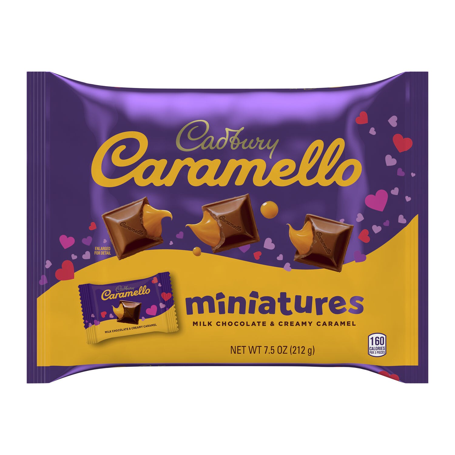 Cadbury Caramello Valentine's Milk Chocolate & Creamy Caramel Miniatures Candy Bars, 7.5 Oz , CVS