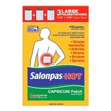 Salonpas Hot Capsicum Topical Analgesic Patches, 3 CT, thumbnail image 1 of 4