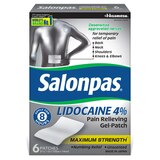 Salonpas Maximum Strength Lidocaine Gel Patches, 6 CT, thumbnail image 1 of 3