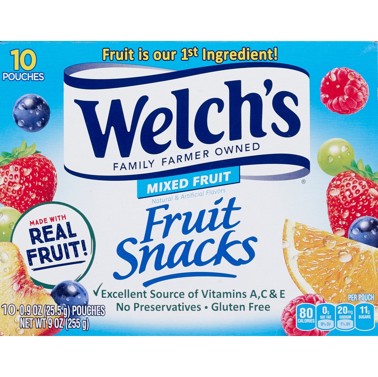  Welch's Fruit Snacks Mixed Fruit, 9 OZ 