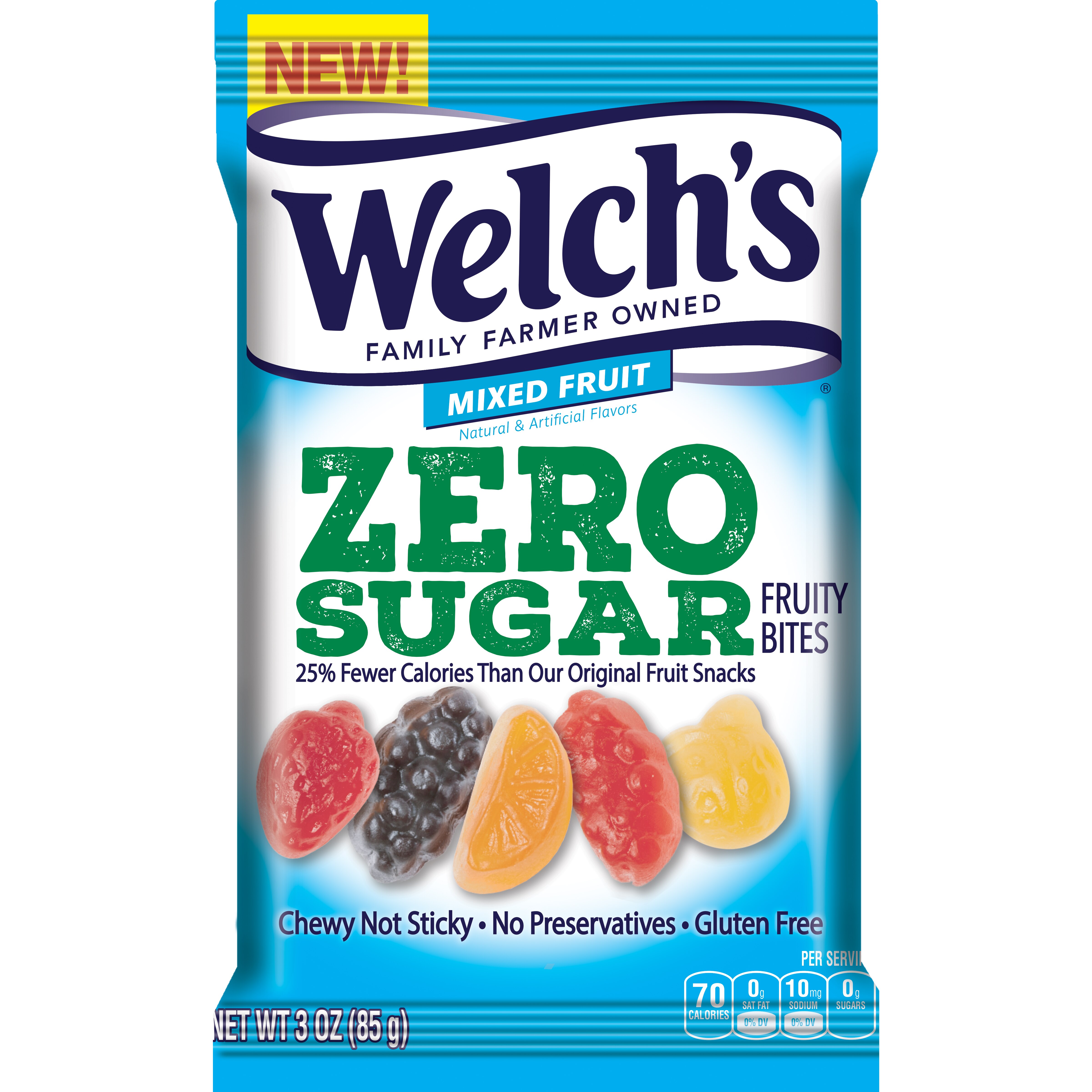 Welch's Zero Sugar Fruity Bites, Mixed Fruit, 3 Oz , CVS