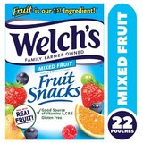 Welch's Mixed Fruit Flavored Fruit Snacks Pouches, 22 ct, 19.8 oz, thumbnail image 2 of 2