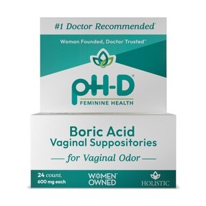 PH-D Feminine Health Boric Acid Vaginal Suppositories For Vaginal Odor, 24 Ct , CVS