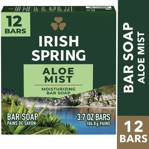 Irish Spring Moisturizing Bar Soap, Aloe Vera, 12 Ct - 3.75 Oz , CVS