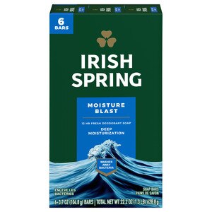 Irish Spring Moisture Blast - Jabón de tocador, 6 u.