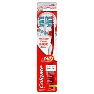  Colgate 360 Advanced Optic White Toothbrush, Soft, 2CT 