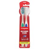 Colgate 360 Optic White Whitening Toothbrush, Medium, 2 CT, thumbnail image 1 of 2