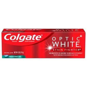 Colgate Optic White Stain Fighter Whitening Toothpaste, Fresh Mint Gel - 4.2 Oz , CVS