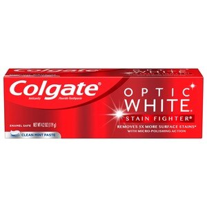 Colgate Optic White Stain Fighter Whitening Toothpaste, Clean Mint - 4.2 Oz , CVS