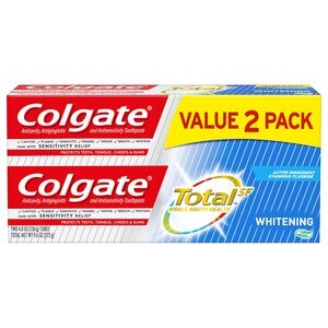 Colgate Total Anticavity, Antigingivitis, And Antisensitivity Whitening Gel Toothpaste With Stannous Fluoride, 4.8 OZ, 2 Pack , CVS