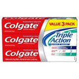 Colgate Triple Action Toothpaste, Mint - 6 Ounce, 3 Pack, thumbnail image 1 of 3
