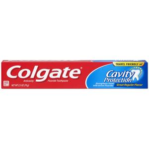 Colgate Cavity Protection Toothpaste with Fluoride, Great Regular Flavor - 2.5 OZ