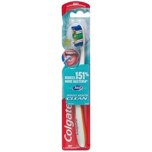 Colgate 360 Toothbrush With Tongue And Cheek Cleaner, Soft Bristle , CVS