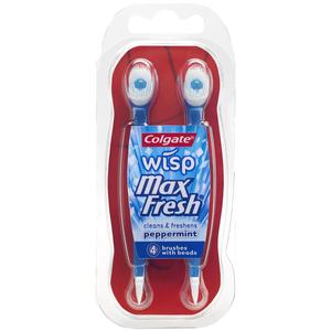 Colgate MaxFresh Wisp Disposable Mini Toothbrush, Peppermint - 4 Ct , CVS