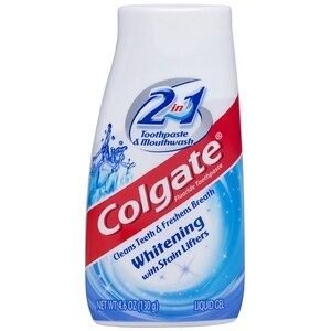Colgate 2-in-1 Fluoride Toothpaste And Mouthwash, Whitening With Stain Lifters, Liquid Gel, 4.6 Oz , CVS