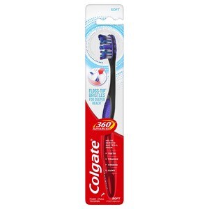 Colgate 360 Advanced Floss-Tip Bristles Toothbrush, Soft , CVS
