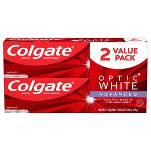 Colgate Optic White Advanced Teeth Whitening Toothpaste, Sparkling White, 4.5 Ounce (2 Pack) - 4.5 Oz , CVS