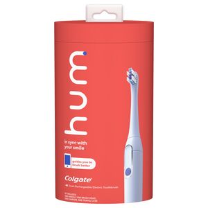 hum by Colgate - Kit de cepillo dental eléctrico inteligente, cepillo dental sónico recargable con estuche de viaje, azul