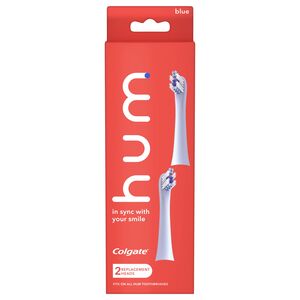 hum by Colgate Replacement Toothbrush Heads for Smart Toothbrush, Blue, 2 CT