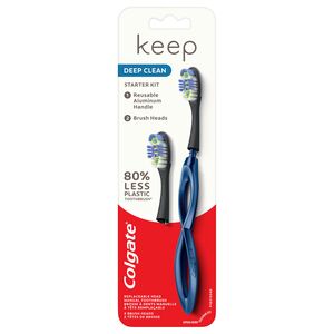 Colgate Keep Deep Clean - Kit básico de cabezales de cepillo dental manual, Navy