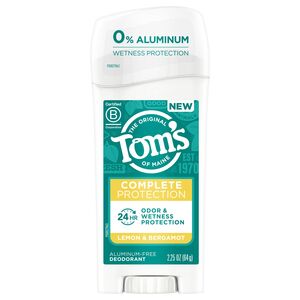 Tom's of Maine Complete Protection Aluminum-Free Natural Deodorant for Women, Lemon & Bergamot, 2.25 OZ