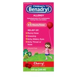 Benadryl Children's Allergy Antihistamine Liquid, Cherry, 8 OZ, thumbnail image 3 of 14