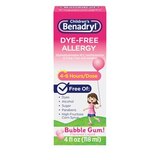 Children's Benadryl Dye-Free Allergy Liquid, 12.5mg Diphenhydramine HCl, Bubble Gum, 4 FL OZ, thumbnail image 5 of 9