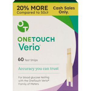 OneTouch Verio Blood Glucose Test Strips, 60 Count
