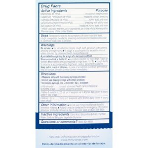Hyland S Nighttime Cold And Cough Dosage Chart