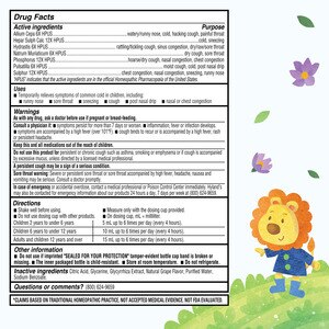 Hyland S Cough Syrup Dosage Chart