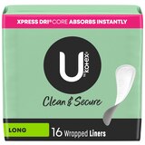U by Kotex Lightdays Long Panty Liners, Unscented, thumbnail image 1 of 9