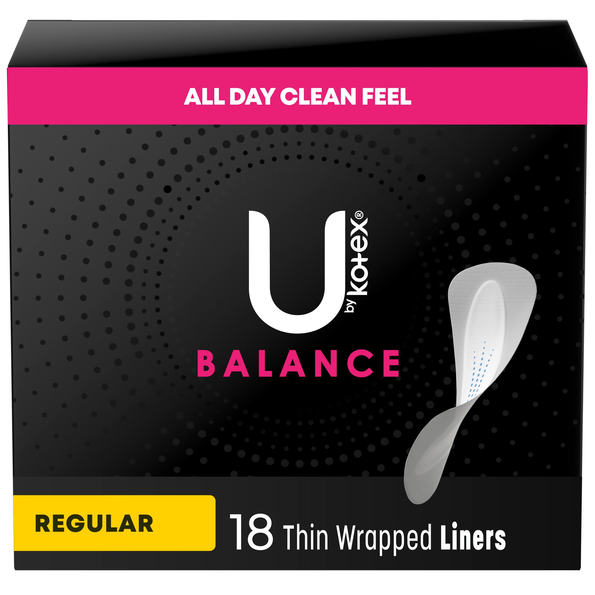 U by Kotex Barely There Liners, Unscented, Regular