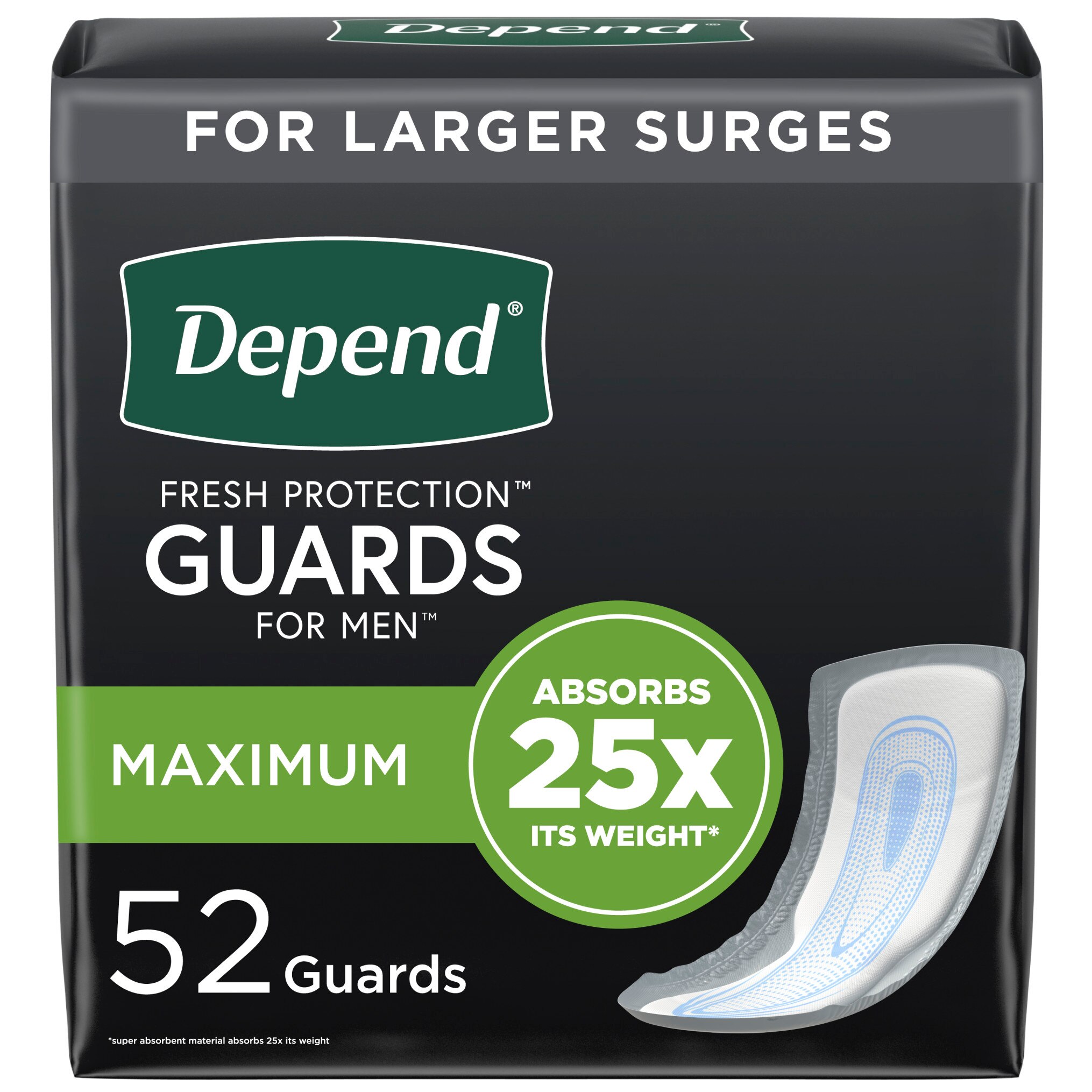 Depend Incontinence Guards For Men, Maximum Absorbency, 52 Ct , CVS
