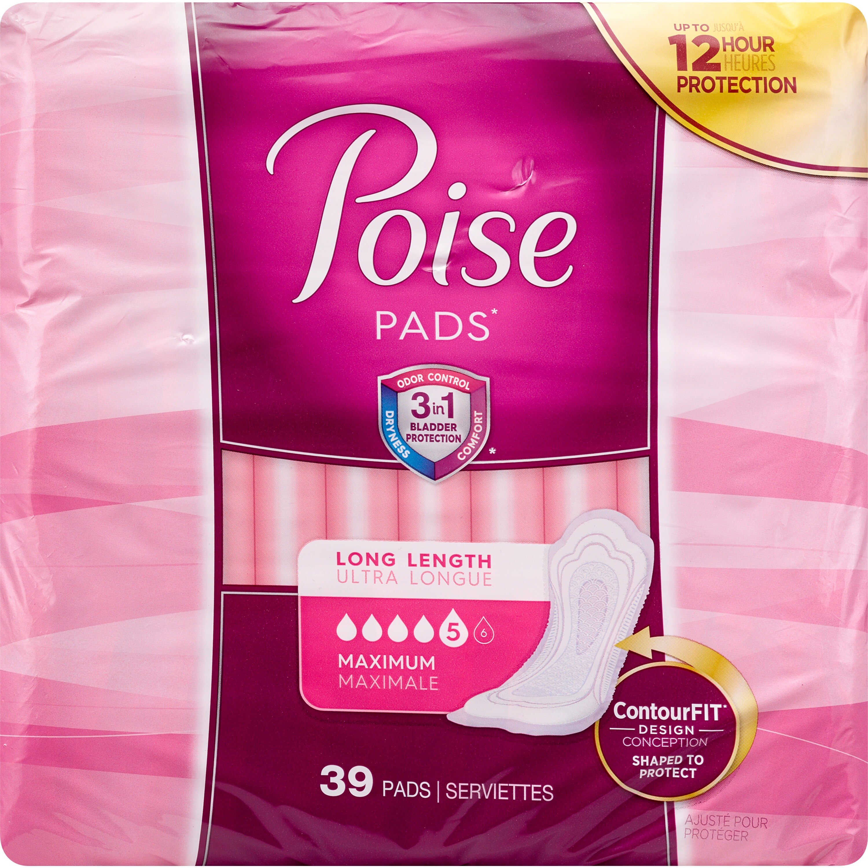 Poise Incontinence Pads Maximum Absorbency, Long, 39 Ct , CVS