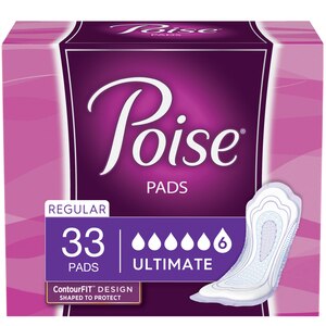 Poise Incontinence Pads Ultimate Absorbency, Regular, 33 Ct , CVS