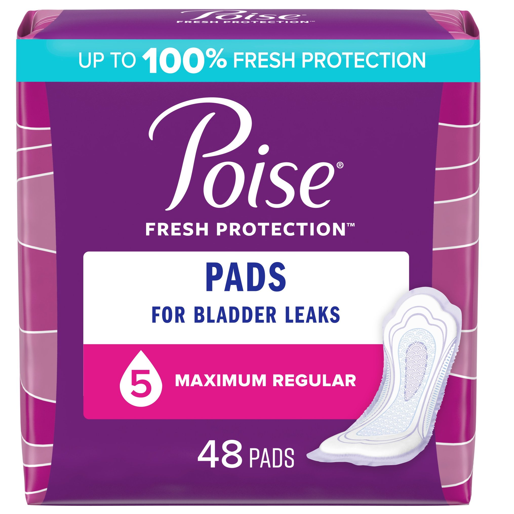 Poise Incontinence Pads Maximum Absorbency, Regular, 48 Count - 48 Ct , CVS