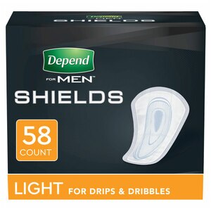 Depend Incontinence Shields For Men Light Absorbency - 58 Ct , CVS
