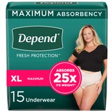 Depend FIT-FLEX Incontinence Underwear for Women Maximum Absorbency, thumbnail image 1 of 8