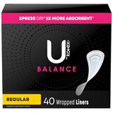 U by Kotex Curves Regular Panty Liners, Unscented, 40CT, thumbnail image 1 of 9