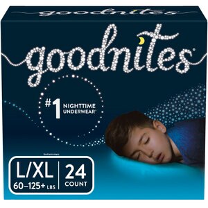 GoodNites Bedtime - Ropa interior para incontinencia urinaria, para niños, L-XL, 25 u.